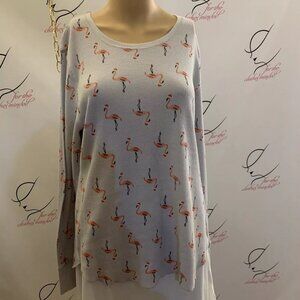 Old Navy Thermal Pajama PJ Top. Sz XL. Cotton Blend. Flamingo Long Sleeve B108